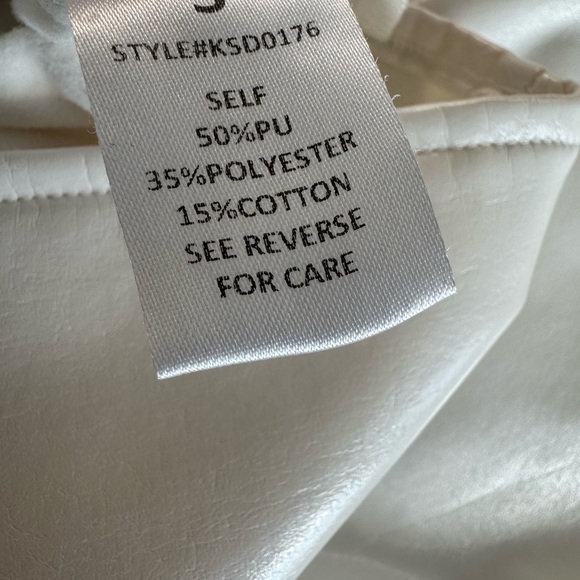 White faux leather pearl mini dress - Picture 5 of 6